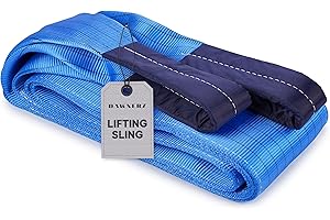 Dawnerz Heavy Lifting Strap 17600 lbs Vertical WLL 20 ft - Eye and Eye Flat Polyester Web Lifting Sling - Crane Strap for Construction (9.4" x 20')