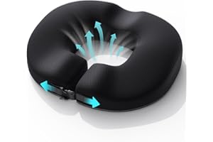 Benazcap Donut Pillow Seat Cushion for Tailbone Pain Relief, Strong Support Memory Foam Hemorrhoid Pillow by Ergonomic for Coccyx, Sciatica, Pregnancy, Postpartum