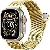 Milanese Loop for Apple Watch Ultra 3/2 Band 49mm 46mm 45mm 44mm 42mm Men Women,Magnetic Buckle Strap Stainless Steel Mesh Metal Bands for iWatch Ultra 3/2/1 Series 11 10 9 8 7 6 5 4 3 SE3/2/1