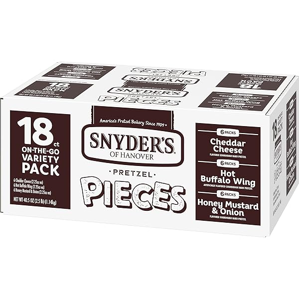 SNYDER’S OF HANOVER PRETZEL PIECES, VARIETY PACK OF PRETZELS INDIVIDUAL PACKS, 2.25 OZ, 18 CT (PACK OF 18)