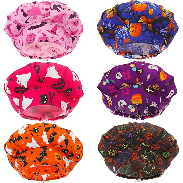 EQFPY Bouffant Shower Caps With Buttons & Sweatband - Adjustable Scrub Caps For Nurses, Chefs, Beauty Professionals