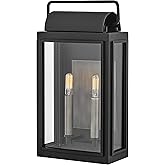 Hinkley Sag Harbor Medium Wide Wall Mount Lantern, Black