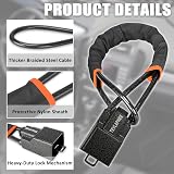 Tevlaphee Upgraded Steering Wheel Lock with 3 Keys High Visibility Black view 4