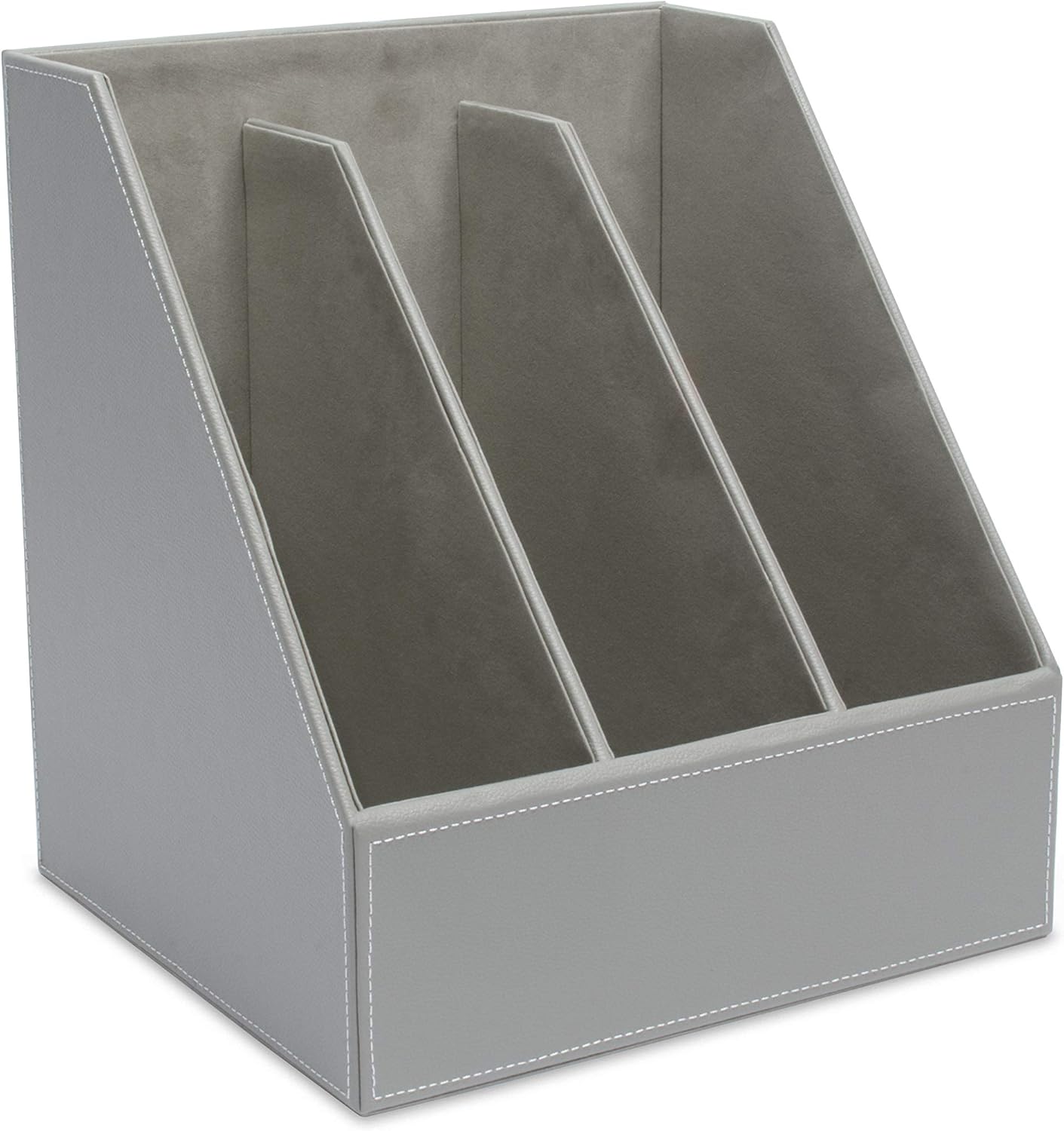 OSCO GRYPUMR3 Faux Leather Triple Magazine Rack Grey Amazon.co.uk