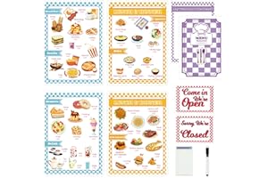 SHIQIKEJIPTY Diner Restaurant Play Set Food Play Kitchen Accessories Restaurant Toy Set 2 Double Sided Restaurant Menu Pen Waiters Order 60Page Receipt Book Pretend Play Set Role Play Accessories total of 4