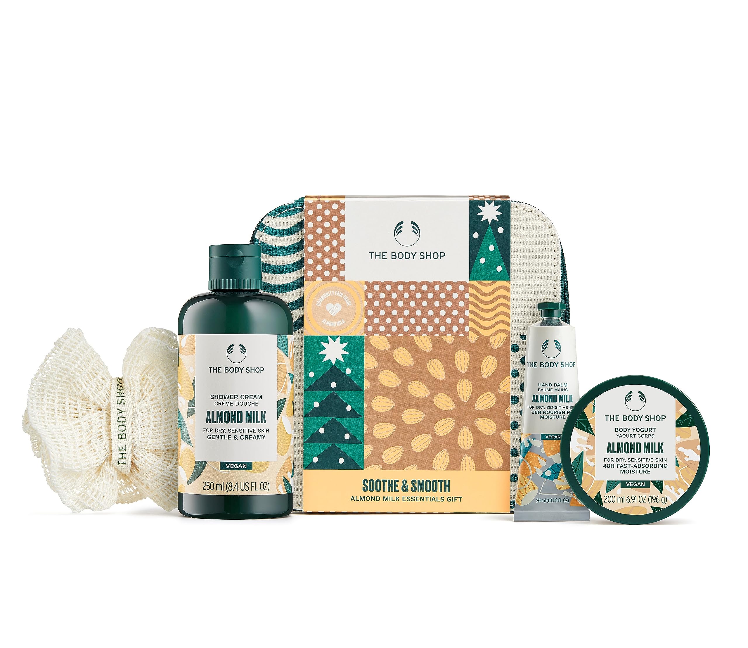 The Body Shop Almond Milk Essentials 5-Piece Gift Set for Body, Vegan, Moisturizing & Soothing