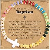 WIKHIA Gifts for Baptism First Communion Easter- Cross Bracelet Christening Decorations Jewelry Gift for Girls Kids Goddaughter Daughter Granddaughter