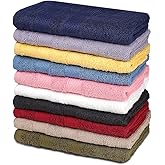 ZUPERIA Classic Hand Towels Pack of 10 (16 x 28 Inches) 100% Ring Spun Cotton Light Weight & Super Absorbent, Fast Drying Hand Towels for Bathroom, Hotels, Travel and Spa (Assorted)
