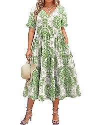 IN'VOLAND Plus Size Womens Summer Casual Boho Dress