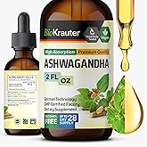 BIO KRAUTER® Ashwagandha Supplements - Liquid Drops Pure Vegan Ashwagandha for Women & Men 685 mg per Serving 2 Fl.Oz 28-Day Supply - Used for Mood Magic & Relaxation Support - Alcohol & Sugar Free