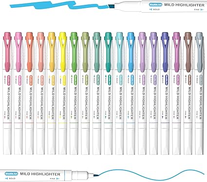 Amazon Shuttle Art 蛍光ペン ラインマーカー 18色セット 水性 パステルカラー ツイン 速乾 カラーペン 暗記用 教科書 カレンダー 手帳にマーキング アンダーライン 色塗り イラスト 子供 学生 学校 オフィス 家庭 蛍光 文房具 オフィス用品