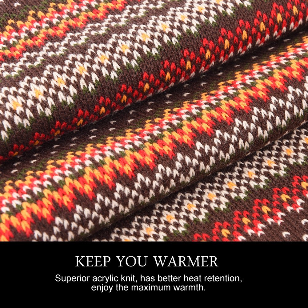 Vbiger Wintermütze klassische Beanie Mütze Damen Mütze und Schal Warm Strickmütze und Strickschal 2 PCS, Kaffee+, Einheitsgröße