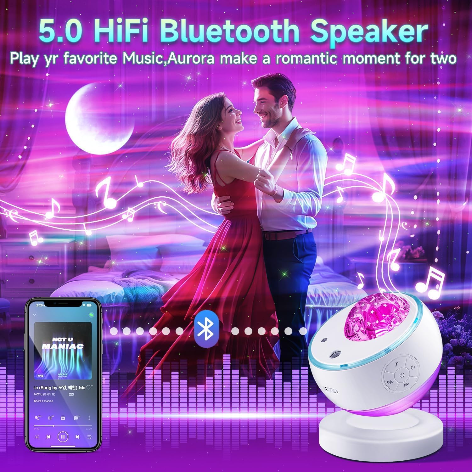 Sternenhimmel Projektor Teenager Mädchen Geschenke Geburtstagsgeschenk für Frauen Junge, 300-Lichtmodi 15 White Noise Lavalampe Galaxy Projector Nachtlicht Kinder Sternenhimmel,Zimmer Deko Wohnzimmer 5