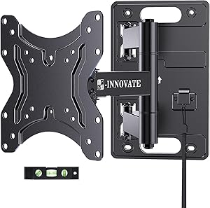 RV TV Wall Mount for Camper Full Motion Trailer Bracket with Lockable Articulating Arms for 23-43 Inch Flat Curved Screens up to 77 lbs VESA 200x200mm on Motor Home Truck Marine Boat