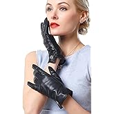 NappaNovum Women's Italian Leather Gloves Lambskin Winter Comfort Gloves (Touchscreen or Non-Touchscreen)