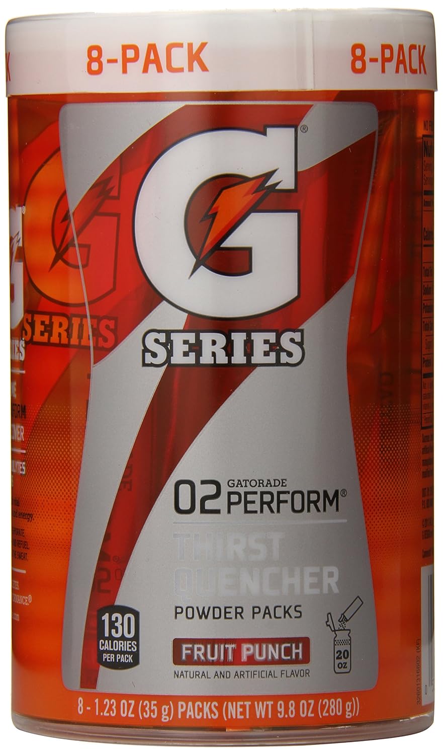 Gatorade Perform 02 Powder Packet G2 Fruit Punch 8 1.23 ounce Packets