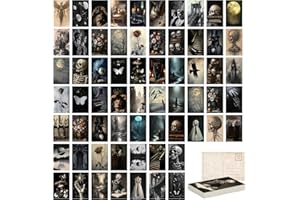 Tlenpo 64 Pcs Vintage Moody Dark Academia Decor Postcards, Mini Gothic Wall Art Prints, Victorian Gothic Art Decorations for Room Wall Collage Kit, 4x6 In