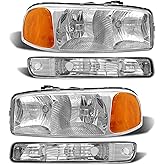 AS Headlights for 1999 2000 2001 2002 2003 2004 2005 2006 GMC Sierra Headlights for 99-06 Sierra 1500/ Sierra 2500 HD/3500 HD