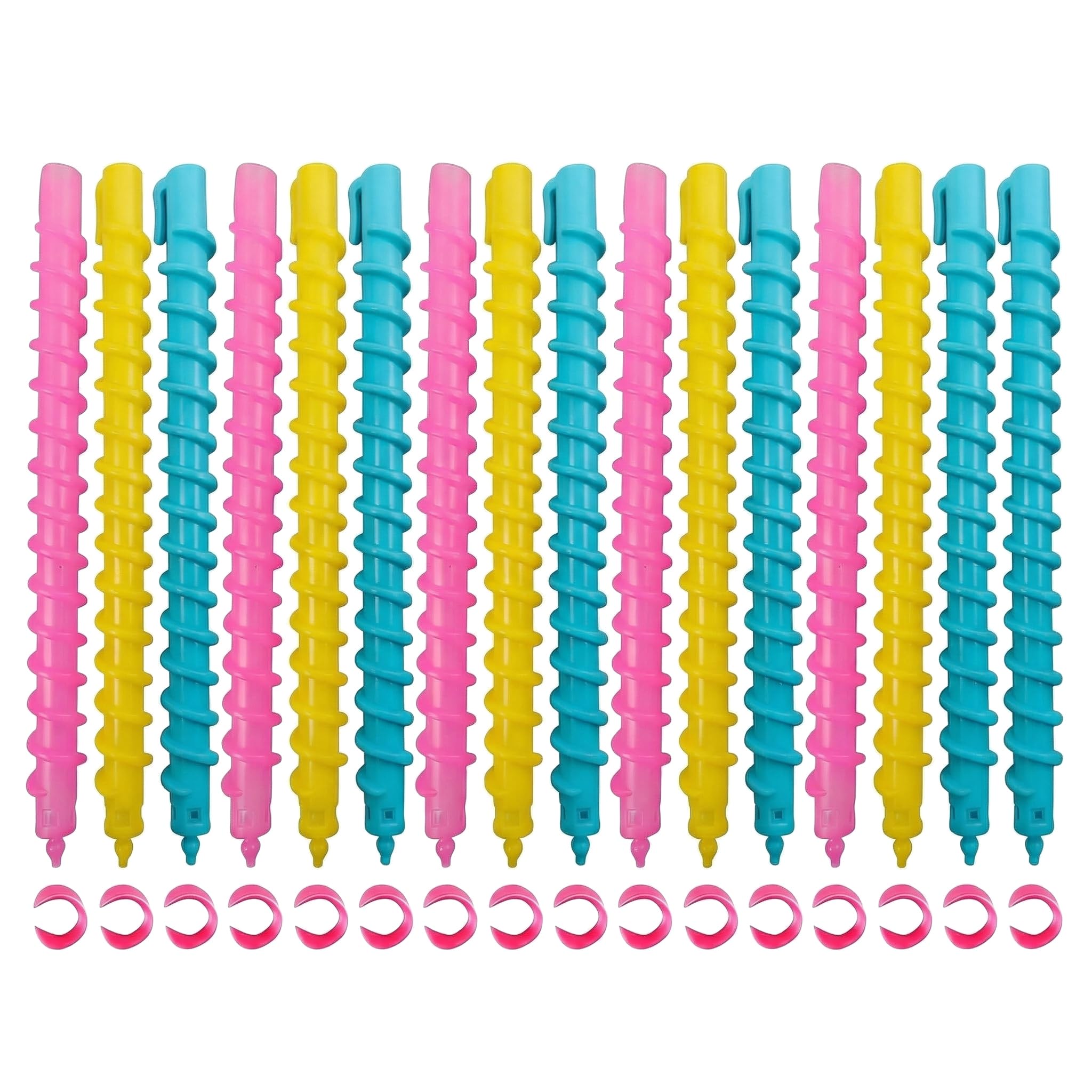 VASANA 18 Pieces Spiral Hair Perm Rods Spiral Rod Plastic Long Barber Hairdressing Styling Curling Perm Rod Hair Rollers for Women Girls Salon Tools (7.3 Inch)