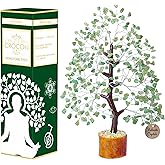 Green Jade Crystals Tree of Life Decor for Shelf Healing Crystals Spiritual Gift Sage Green Office & Room Decor House Warming Gifts New Home Decor Feng Shui Birthday Gifts for Women & Men