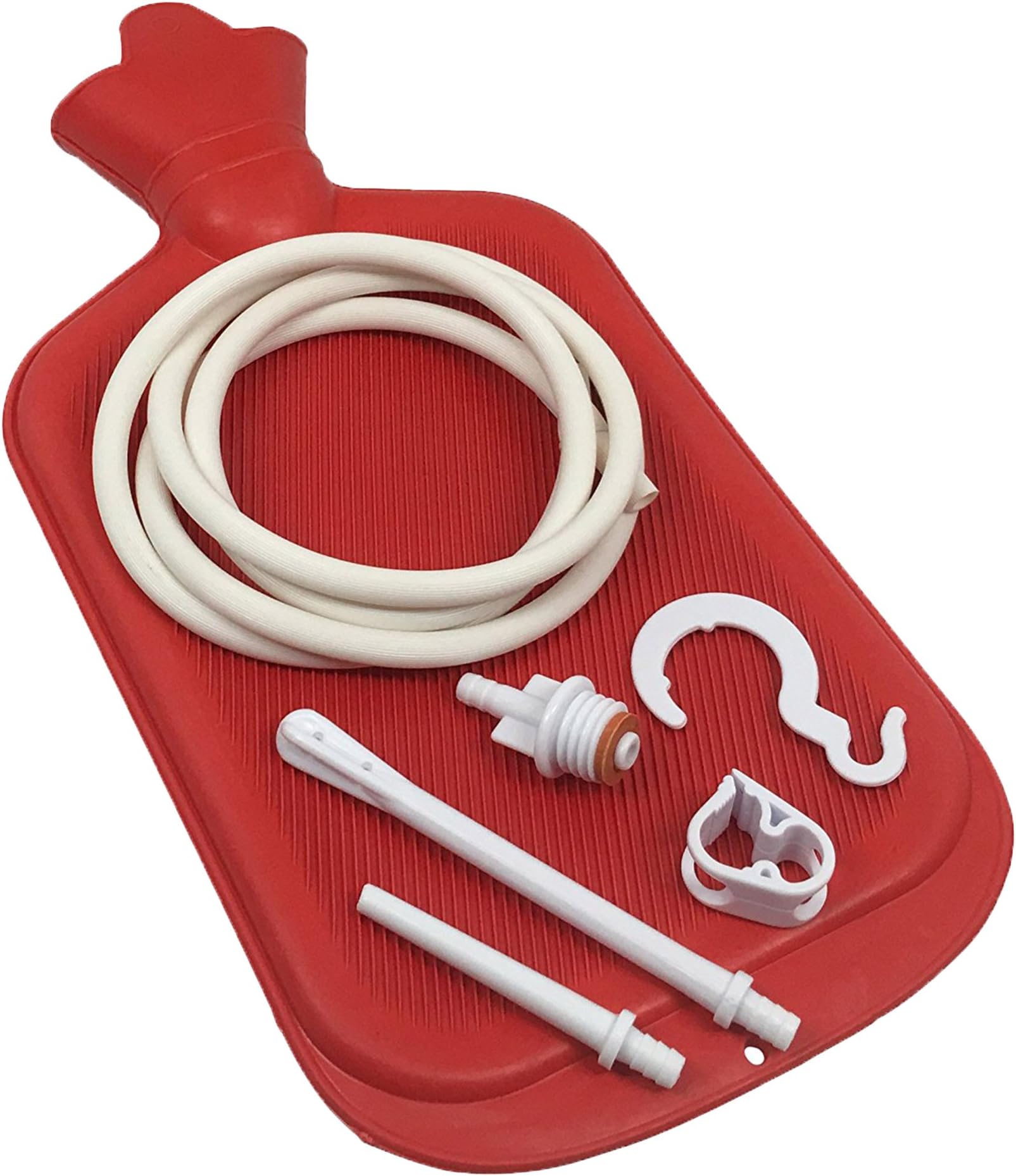 Health&Balance Enema Bag Kit - Open fountain top (2 quart) - Silicone Tubing, Tip & Suspension Clip - Hygienic Sterile Enema