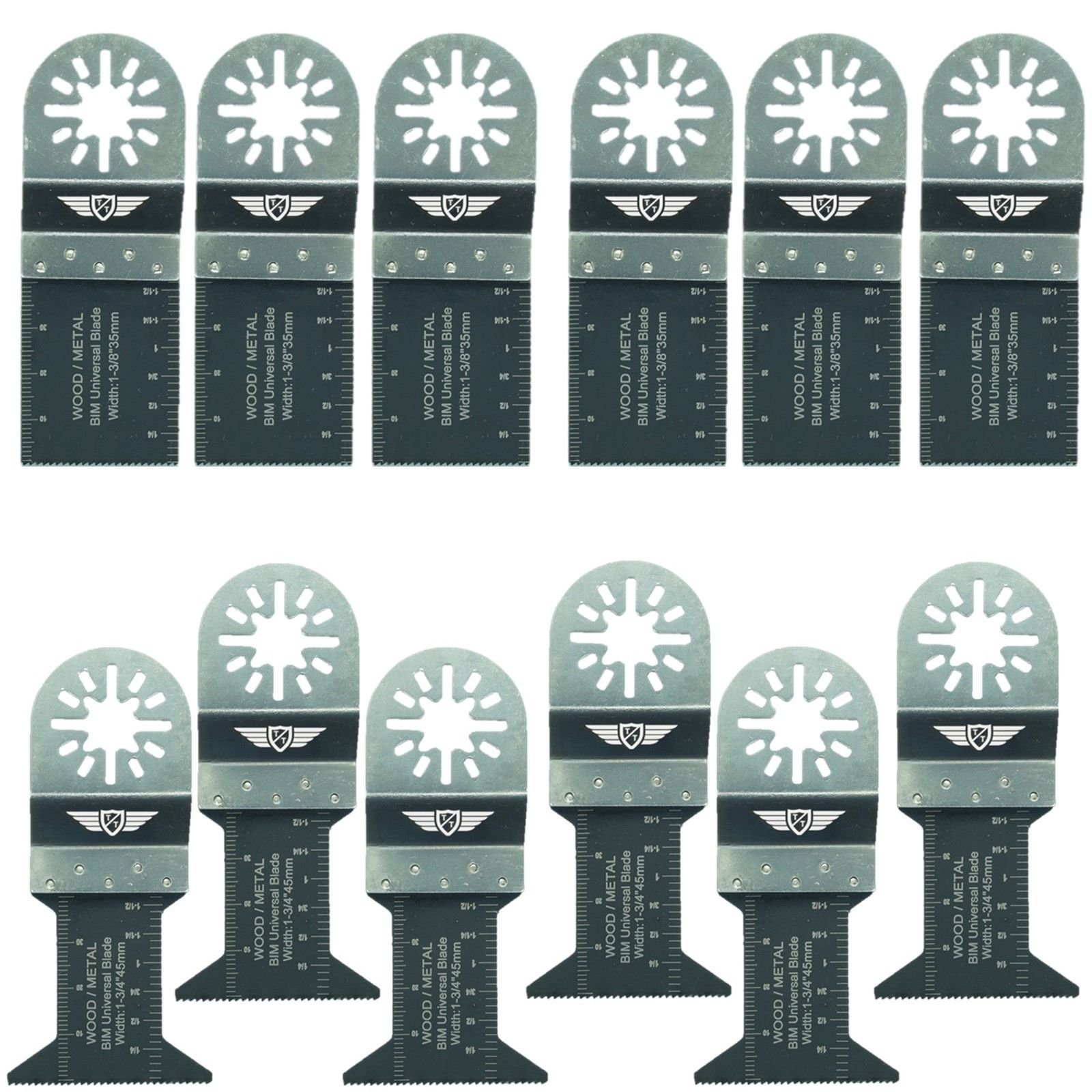 12 x TopsTools UNK12BMX Bi-Metal Blades Compatible with Bosch Fein (Non-StarLock) Makita Milwaukee Einhell Ergotools Hitachi Parkside Ryobi Worx Workzone Multi tool Accessories