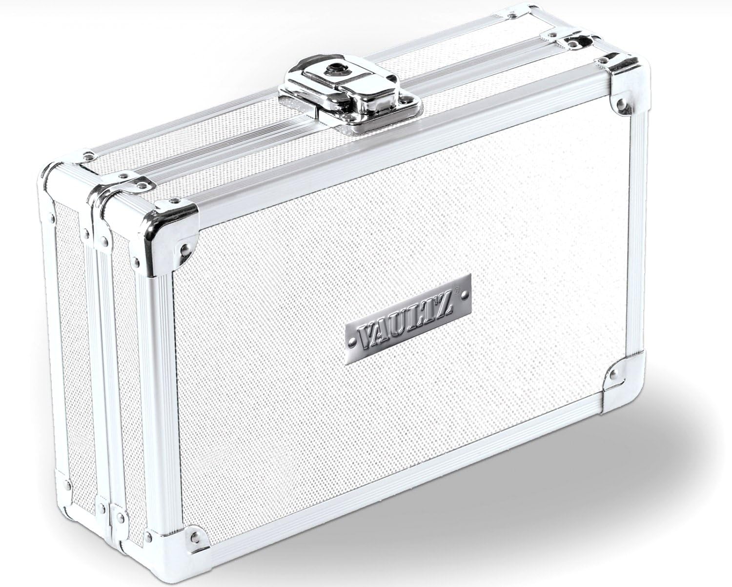 Vaultz Locking Pencil Box, 8.25 x 5.5 x 2.5 Inches, Silver (VZ00083