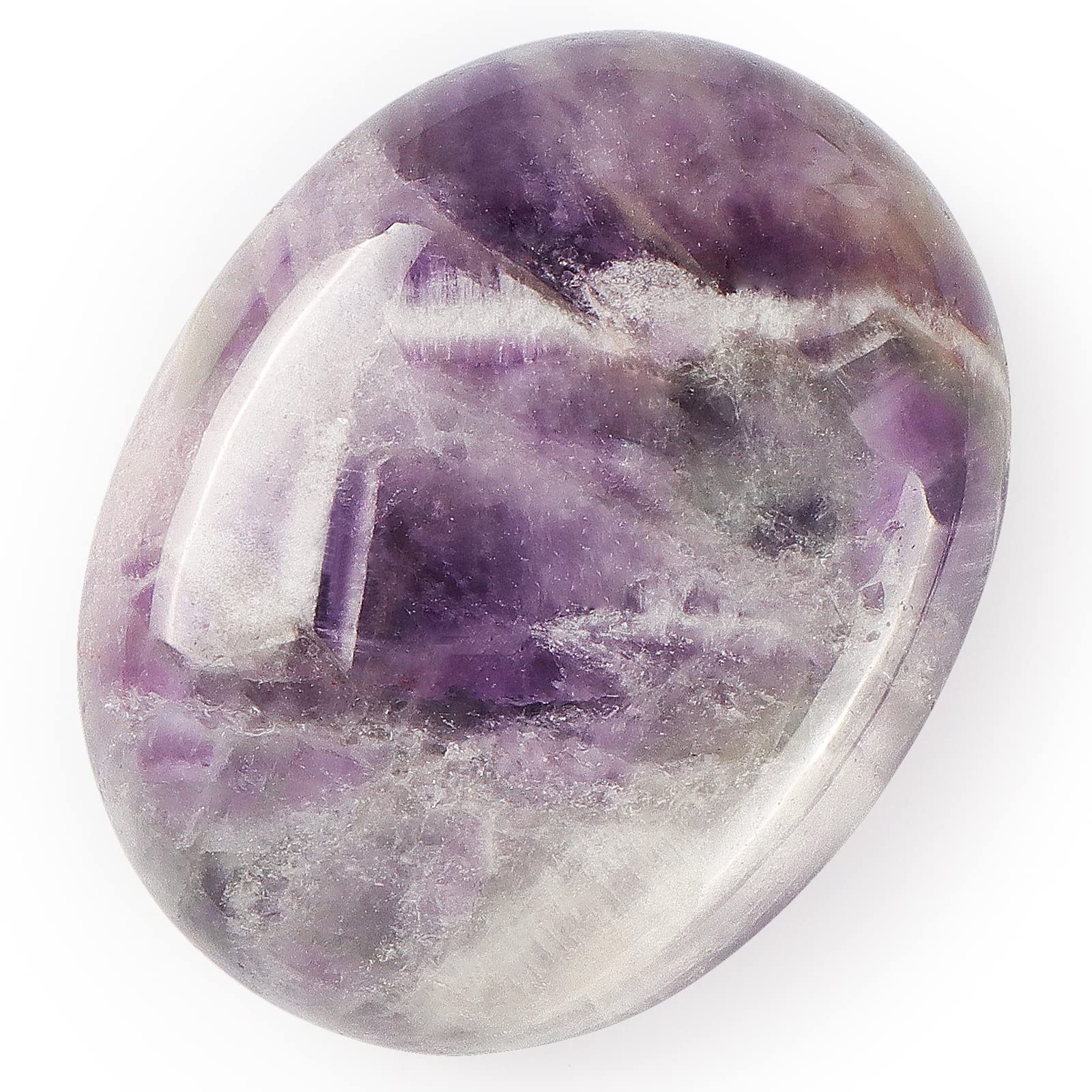 Hxswkk Amethyst Worry Stone Palm Stone Healing Crystals Hand Carved Gemstone Pocket Thumb Chakra Anxiety Healing Stones for Cleansing and Protection