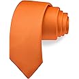 Branduce 2.4"（6cm） Solid Pure Color Skinny Tie Plain Slim Necktie for Men