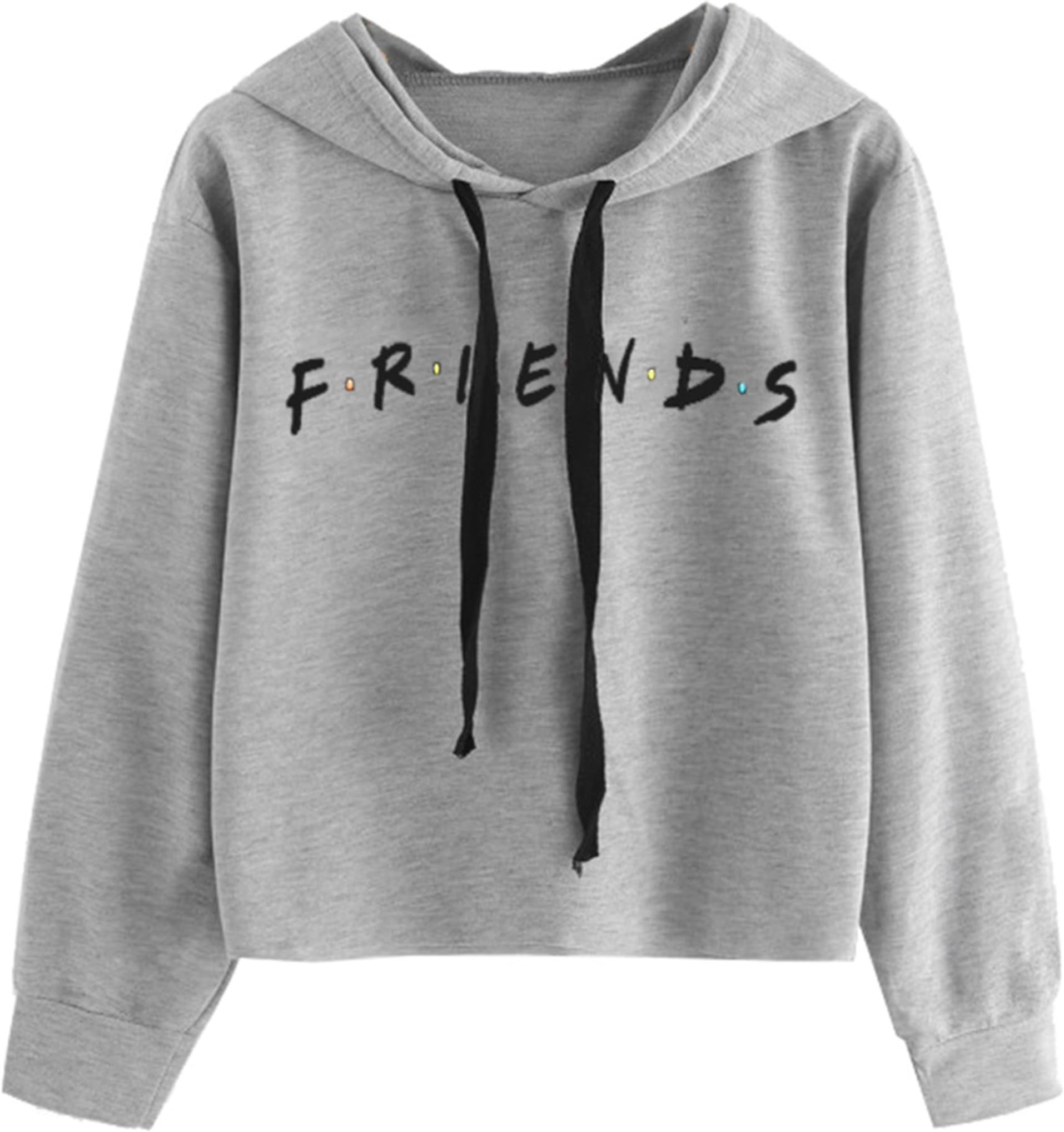 MISSACTIVER Women's Crop Hoodie Long Sleeve Letter Print Pullover Sweatshirt