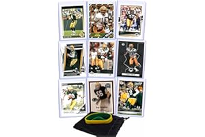 G.O.A.T CHASER Green Bay Packers Football Legends Cards: Brett Favre, Bart Starr, Reggie White, Aaron Rodgers, Donald Driver, Ahman Green, James Lofton, Ray Nitschke, Mason Crosby (9) Assorted GOAT Card Hall of Fame Gift Pack