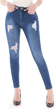 Menina - jeans para mujer, elásticos, ajustados, color azul, Azul, 30 :  Amazon.com.mx: Ropa, Zapatos y Accesorios