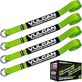 VULCAN Exotic Car Rim Tie Down Set - 2 Inch x 144 Inch - 4 Straps - High-Viz - 3,300 Pound Safe Working Load