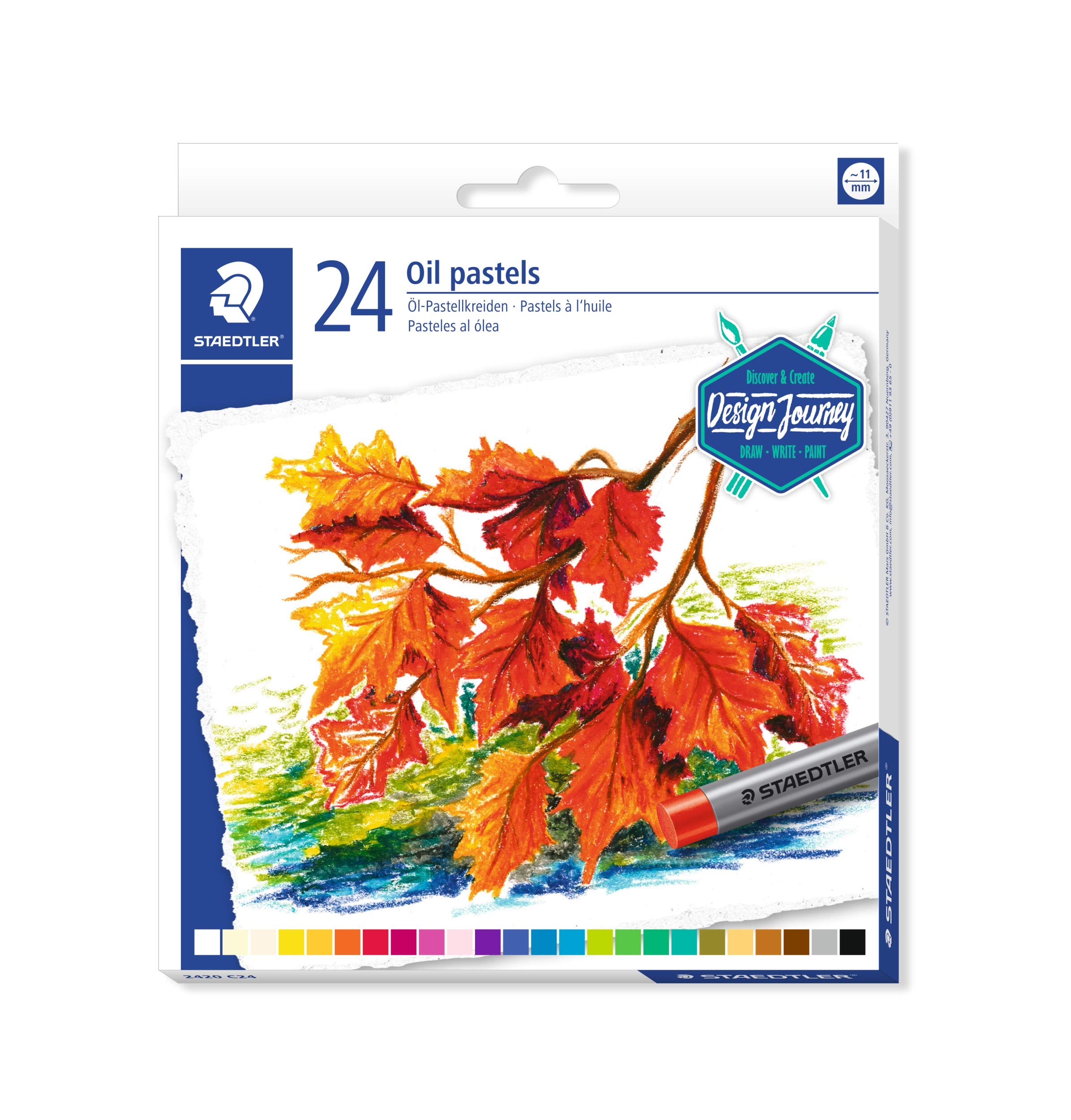 STAEDTLER 2420 C24 Design Journey Oil Pastels - Assorted Colours (Pack of 24)