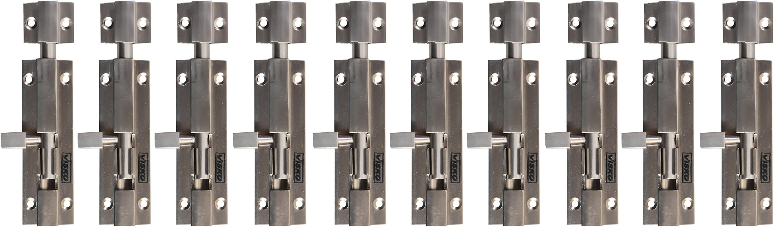 Visko Tools 903 Premium Series 10 Mm(100 mm) Tower Bolt (10 Pieces, Silver)