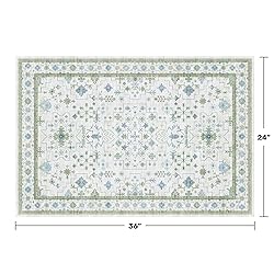 Washable Boho Bathroom Rug 2x3 - Small Throw Area
