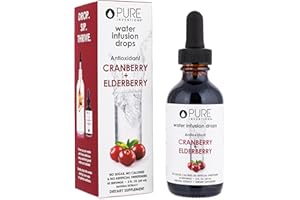 Pure Inventions - Cranberry & Elderberry Water Infusion Drops - Antioxidants & Electrolytes - Health & Wellness Drink -Immunity Support -Sugar Free, Zero Calorie, No Artificial Sweeteners -60 Servings