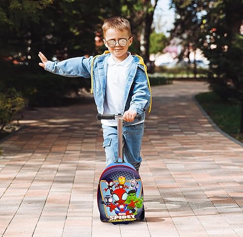 Marvel Spidey and Friends Kids 19” Suitcase Scooter – Boys Carry