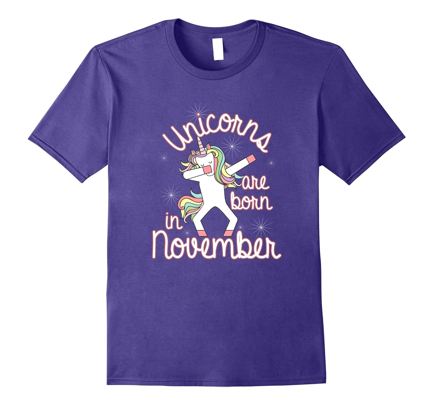 Unicorns are born in November T-Shirt Dabbing Birthday Girl-ANZ