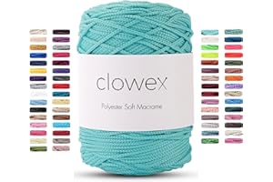 Clowex Polyester Soft Macrame Cord 2.5-3mm, 191 Yards x 1/9 Inc Turkish Polyester Rope, Braided Yarn for DIY Crafts, Plant Hanger, Wall Hanging, Bag