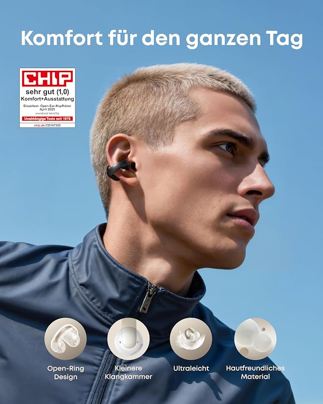 by Anker AeroClip, Open-Ear Kopfhörer, Open-Ring Design, Hi-Res