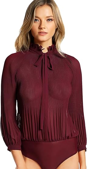 chiffon bodysuit blouse