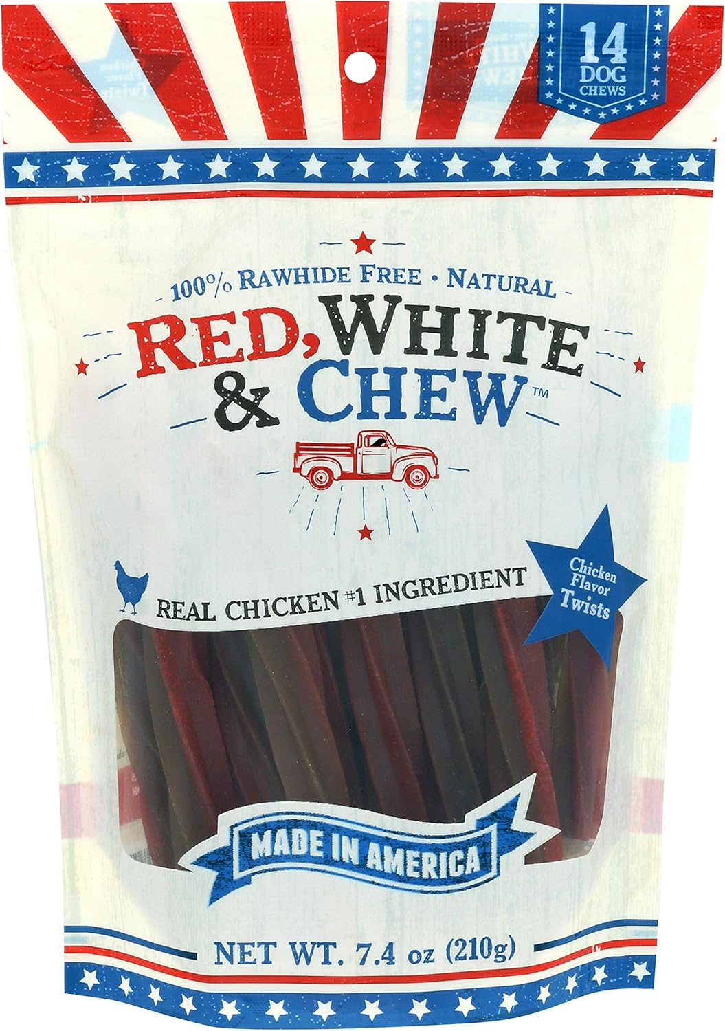 Red White & Chew Dog Treats Twist Sticks, 14ct