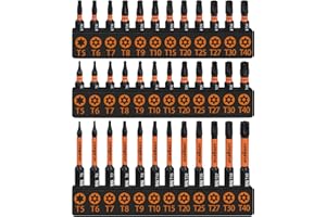 HORUSDY Torx Bit Set, 36pcs Security Torx Bit Set,Tamper Proof Star Bits (T5-T40) for Impact Driver, S2 Steel Screwdriver 1" & 2.3" Long,Torque Security Bits with Storage Box