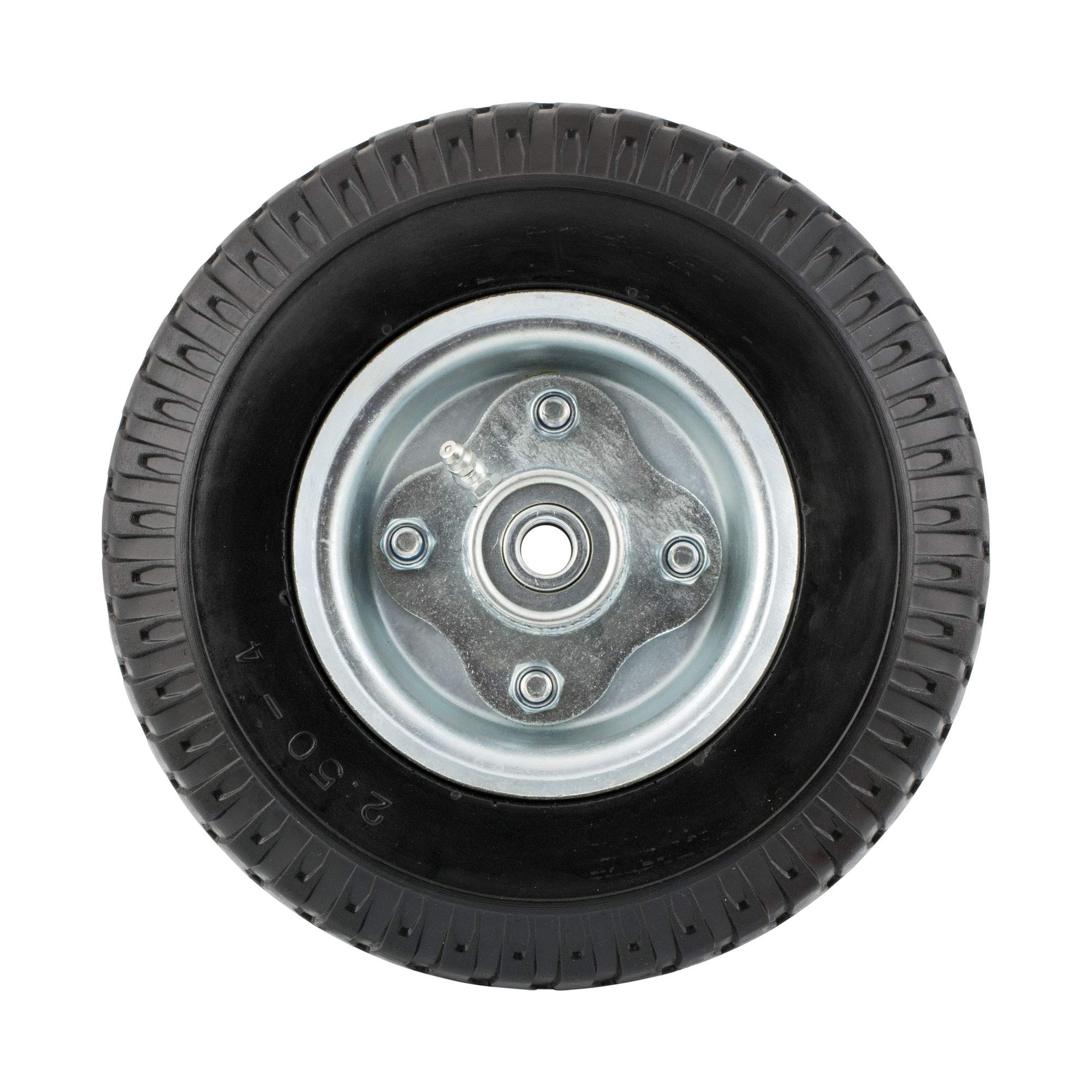 Marathon 2.80/2.504" Narrow Width Flat Free Hand Truck / Utility Cart Tire on Wheel, 3"Centered