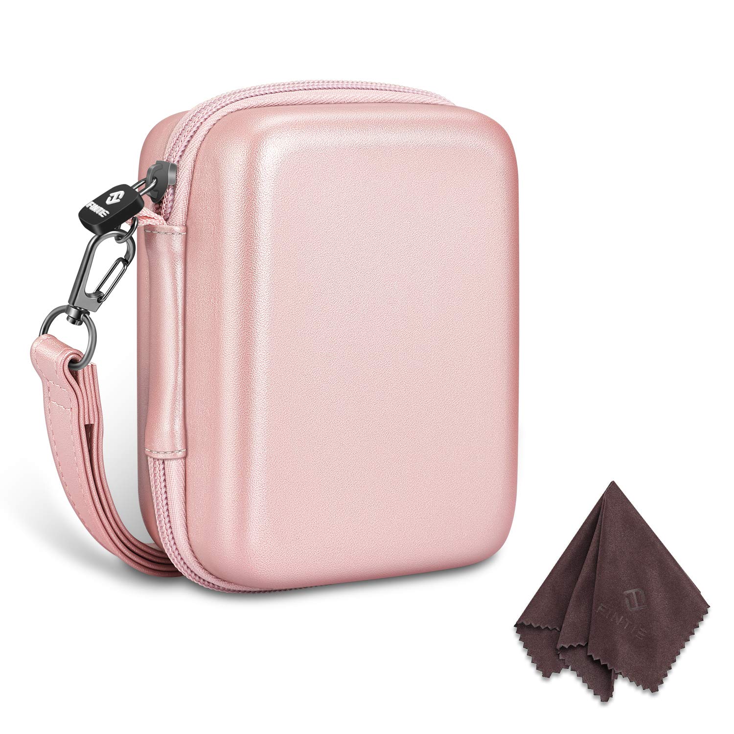 FINTIE Carrying Case for Fujifilm Instax Mini LiPlay Hybrid Instant Camera 2019 - Hard EVA Shockproof Storage Portable Travel Bag with Inner Pocket/Removable Strap, Rose Gold