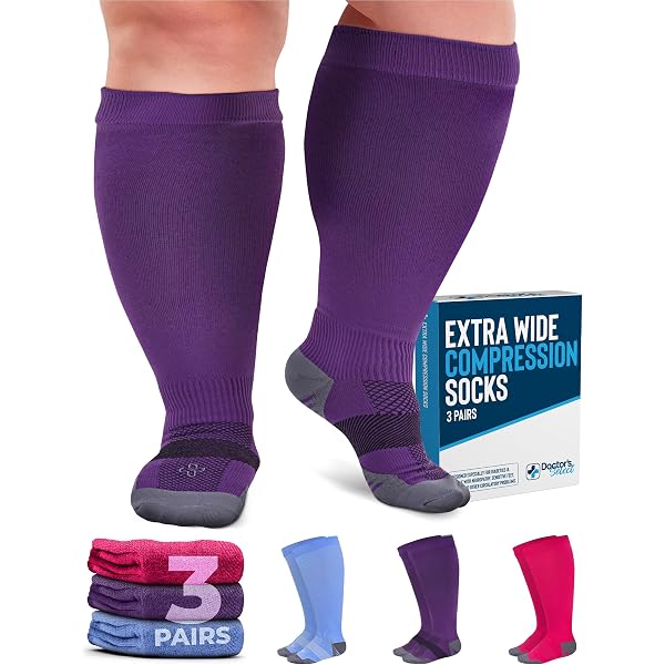 Dominion Wide Compression Socks For Plus Size Calves - Medical Grade, Graduated Support - View #10