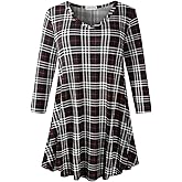 LARACE Tunics 3/4 Sleeve Plus Size Tops for Women V Neck Loose Fit Flowy Clothing for Leggings