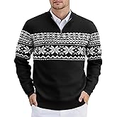 COOFANDY Mens Quarter Zip Pullover Slim Fit Lightweight Knit Pullover Sweaters Casual Polo Sweater