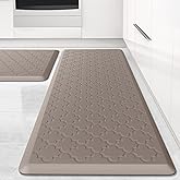 Kitchen Mat 2 PCS Cushioned Anti-Fatigue Floor Mat Standing Mat for Kitchen | 0.47" Thick Cushioned Memory Foam, Water Resistant, Non-Skid, Ergonomic Comfort Kitchen Rugs Sets for Sink Office Laundry